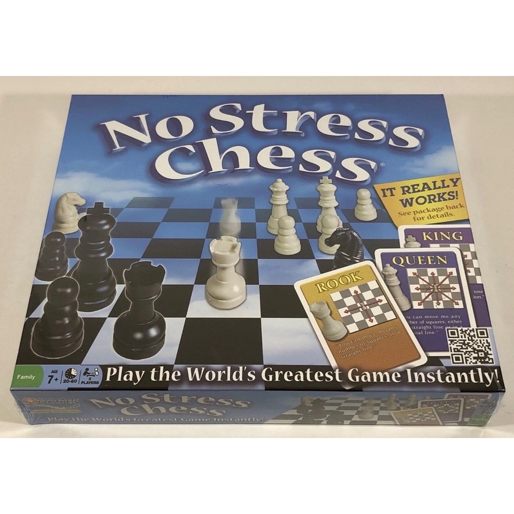 New No Stress Chess Game Simple Set Up Cards Board Game / Sealed